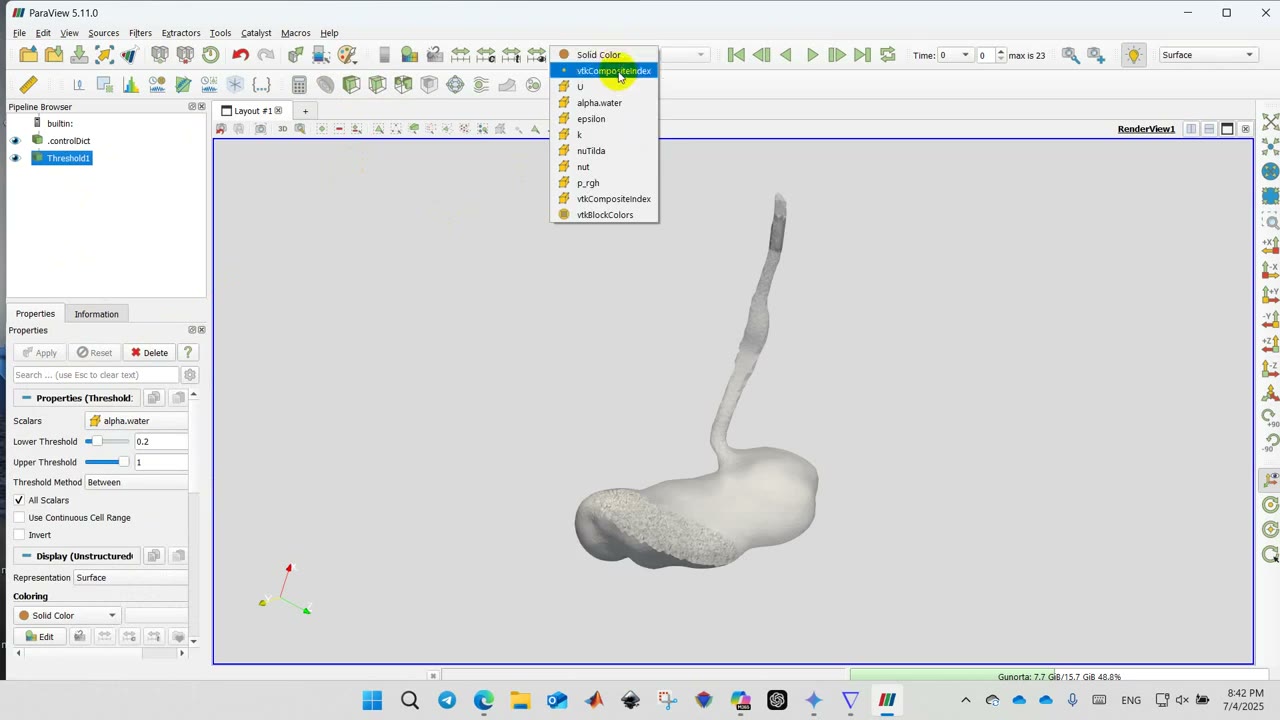 Finite element model inspection and rendering in ParaView